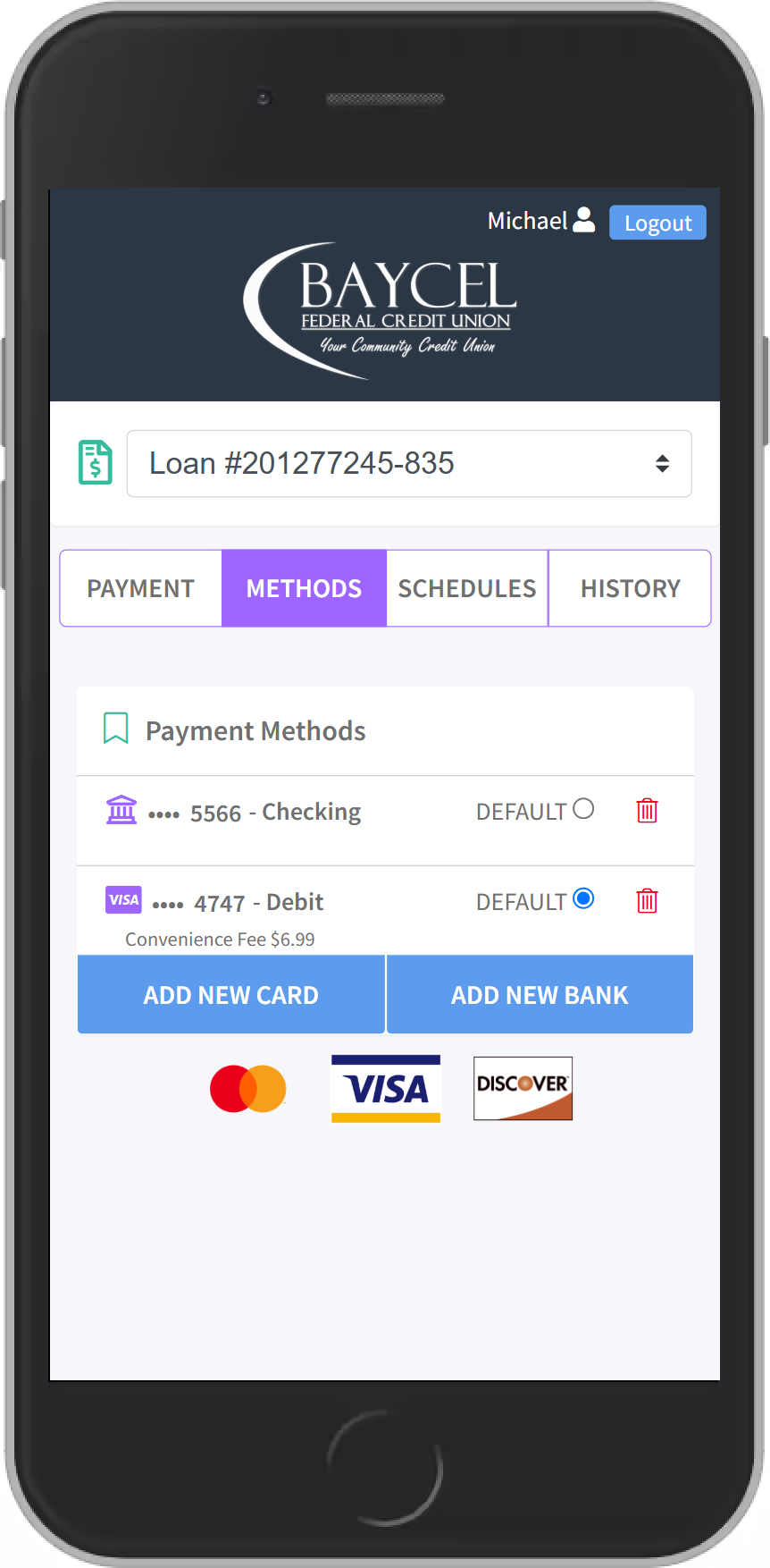 Add your preferred payment method